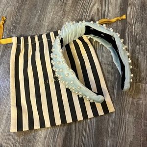 Lele Sadoughi Pale Blue Velvet Headband